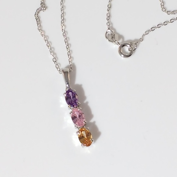 Swarovski Crystals Pendant Necklace Multi Color - Picture 2 of 8